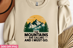 THE MOUNTAINS ARE CALLING PNG, Retro Camping Sublimation PNG Product Image 3