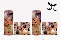 Cartoon Halloween Tumbler Design, Watercolor Halloween PNG Product Image 2