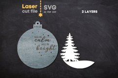 Christmas Ornament SVG laser cut file for Glowforge Product Image 3