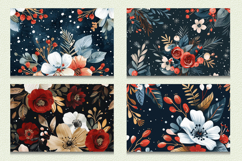 Winter Floral Bouquet Cutting Boards sublimation Design Product Image 2