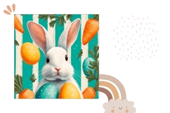 Cute Easter Bunny Pillowcase, Cartoon Carrot Pillow PNG Product Image 2