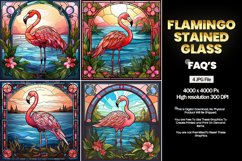 Flamingo Stained Glass Square Coaster - 04 Variations Product Image 2