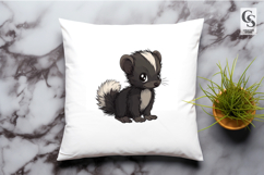 Cute Baby Skunk Clipart Sublimation PNG Product Image 2