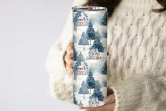Christmas 20 oz Skinny Tumbler Wrap Design, Winter Design Product Image 2