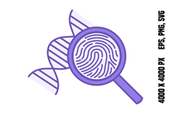 Purple DNA Helix Analysis Icon Product Image 1
