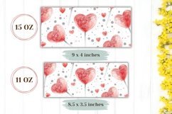 Lollipop Mug Wrap Design, Red Love Hearts Mug PNG Product Image 2
