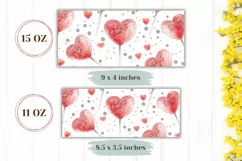 Lollipop Mug Wrap Design, Red Love Hearts Mug PNG Product Image 2