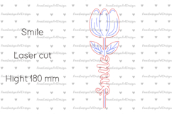 Tulip flowers with Smile sign svg, Mom day Laser engraving Product Image 2