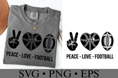 Peace Love Football Svg | Game Day Svg | Shirt Svg Product Image 3