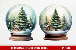 Christmas Tree in Snow Globe Clipart, Product Image 1