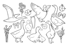 Geese Silhouette Clipart PNG SVG Product Image 2