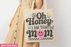Oh honey i am that mom PNG, Retro Mama Sublimation PNG Product Image 2