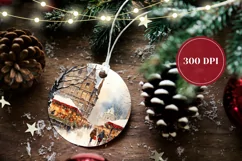 Watercolor Christmas Ornament, Christmas Product Tag PNG Product Image 2