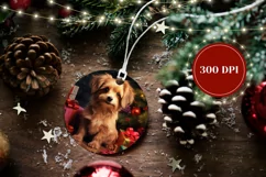 Christmas Ornament Sublimation, Christmas Dog Ornament PNG Product Image 2