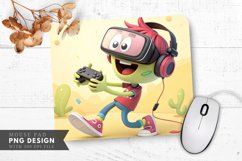VR Gamer Cartoon Mouse Mouse Pad PNG Design Product Image 1