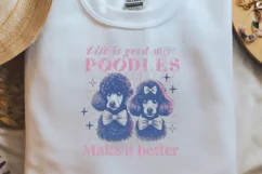 Retro Dog Breeds Quotes Life is good but poodle make it bett Product Image 2