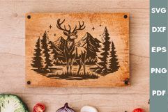 Vintage Deer Design, Cutting board laser SVG, Cricut Product Image 2