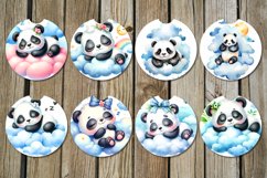 Sleeping panda | nursery Sublimation Car coaster &amp; key chain Product Image 2