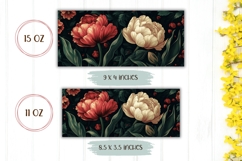 Flowers Mug Wrap Design, Peony Mug Sublimation Product Image 2