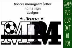 Football or Soccer Capital Monogram Letter M SVG Product Image 2