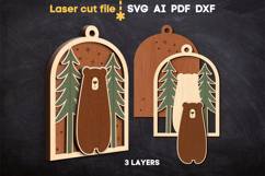 Bear Christmas Tree Toy SVG laser cut file for Glowforge Product Image 2