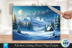 Winter Scene Cutting Board Sublimation Design Product Image 1