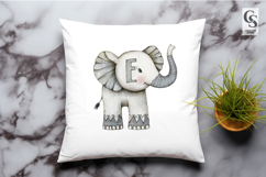 Cute Elephant Alphabet Letter E Clipart Sublimation PNG Product Image 3