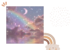 Glitter Sky Pillow Sublimation, Rainbow Pillow Template Product Image 2