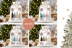 Boho Christmas Trees Santa Sack, Winter Sublimation Designs Product Image 2