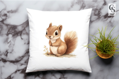 Cute Squirrel Watercolor Forest Animal Clipart PNG Product Image 2
