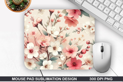 Flower Mouse Pad Sublimation, Spring Flower Mouse Pad PNG Product Image 1