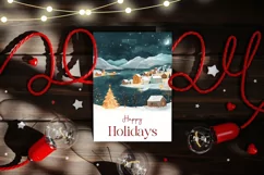 Christmas Village Greeting Cards, Winter Village Card Design Product Image 2