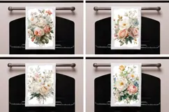 Watercolor Roses Towel Designs, Floral Towel Sublimation Product Image 2