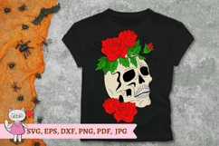 Skull with Roses Svg, Layered Svg, Sugar Skull Svg Product Image 3