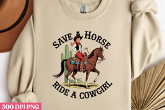 SAVE A HORSE RIDE A COWGIRL PNG, Pinup Cowgirl Sublimation P Product Image 3