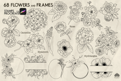 Summer Flower Garden Procreate stamps Product Image 3