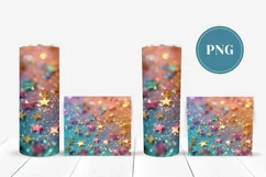 Rainbow Stars Tumbler Sublimation, Glitter Tumbler Designs Product Image 2