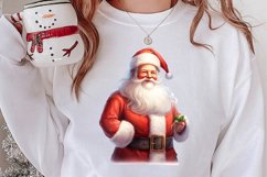 Watercolor Santa Claus Sublimation Clipart, Santa PNG Product Image 2
