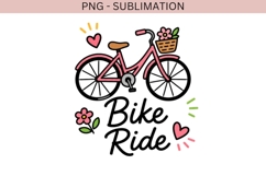Bike Ride PNG | Cute Bicycle Clipart | Floral Bike Design Product Image 2
