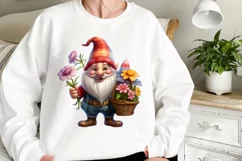 Garden Gnome Sublimation clipart, Watercolor Clipart Product Image 2
