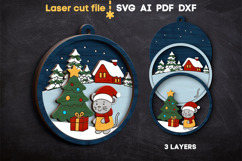 Christmas Ornament Mouse SVG laser cut file for Glowforge Product Image 2