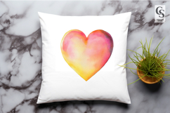 Warm Sunset Watercolor Heart Clipart PNG Product Image 3