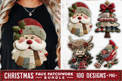 Christmas Patchwork Bundle 100 Designs PNGs Sublimation Product Image 6