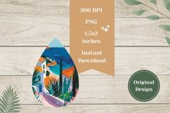 Summer Teardrop Earrings, Sublimation Earrings Summer Product Image 2