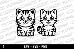 cartoon vector illustration of a cute, friendly tabby cat Product Image 2
