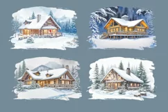 Watercolor winter cliparts. 8 PNG sublimation Product Image 3