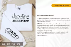 Her Patience the Calm SVG - Mother's Day Sleeve T shirt Product Image 2