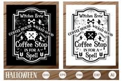 Witches Brew Coffee House Porch Sign SVG | Halloween SVG Product Image 1