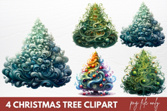 Christmas Tree Clipart Sublimation Christmas Tree Product Image 1