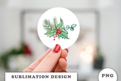 Watercolor Christmas bouquet sublimation Product Image 2
